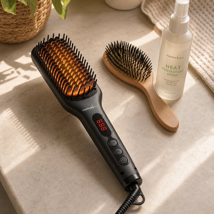 Pro Ceramic Ionic Hair Straightener Brush for Home