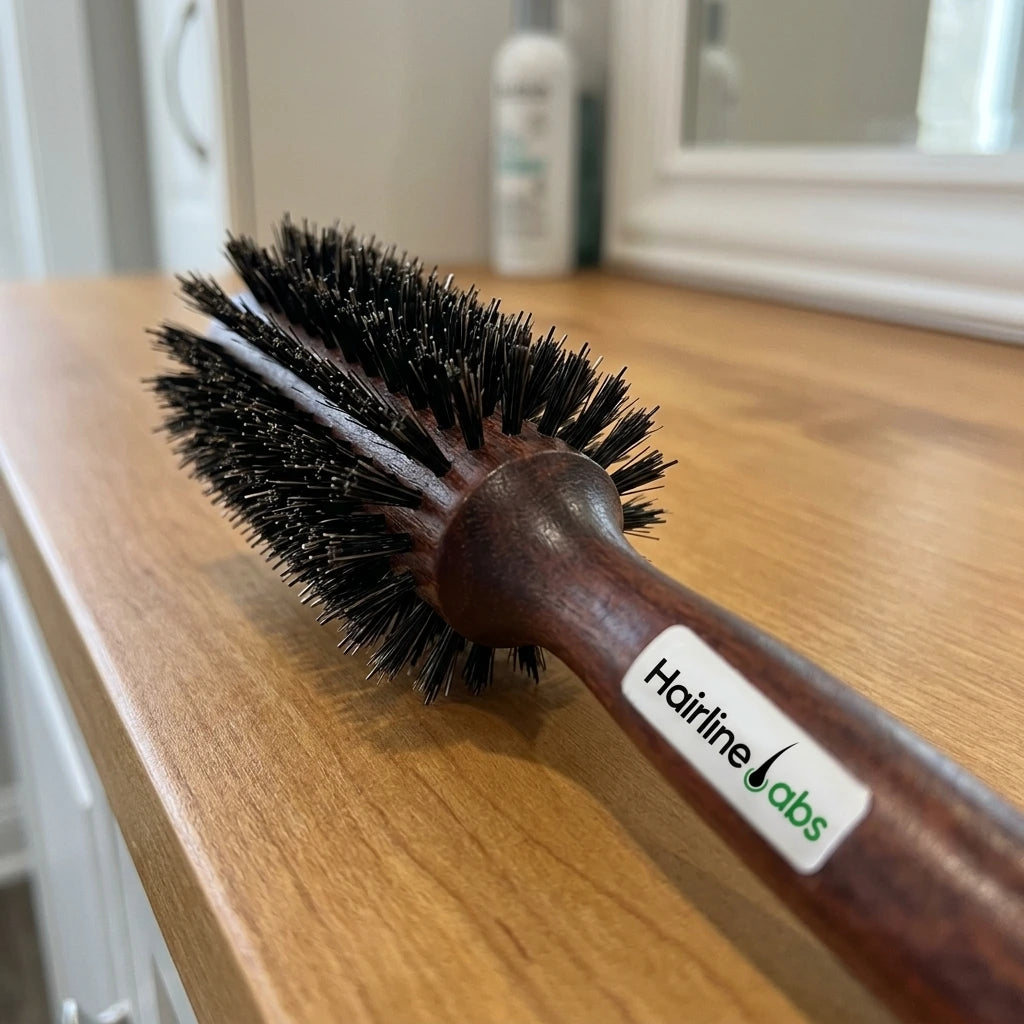 Boar Bristle Brushes Reinforced With Nylon-Wood Handles