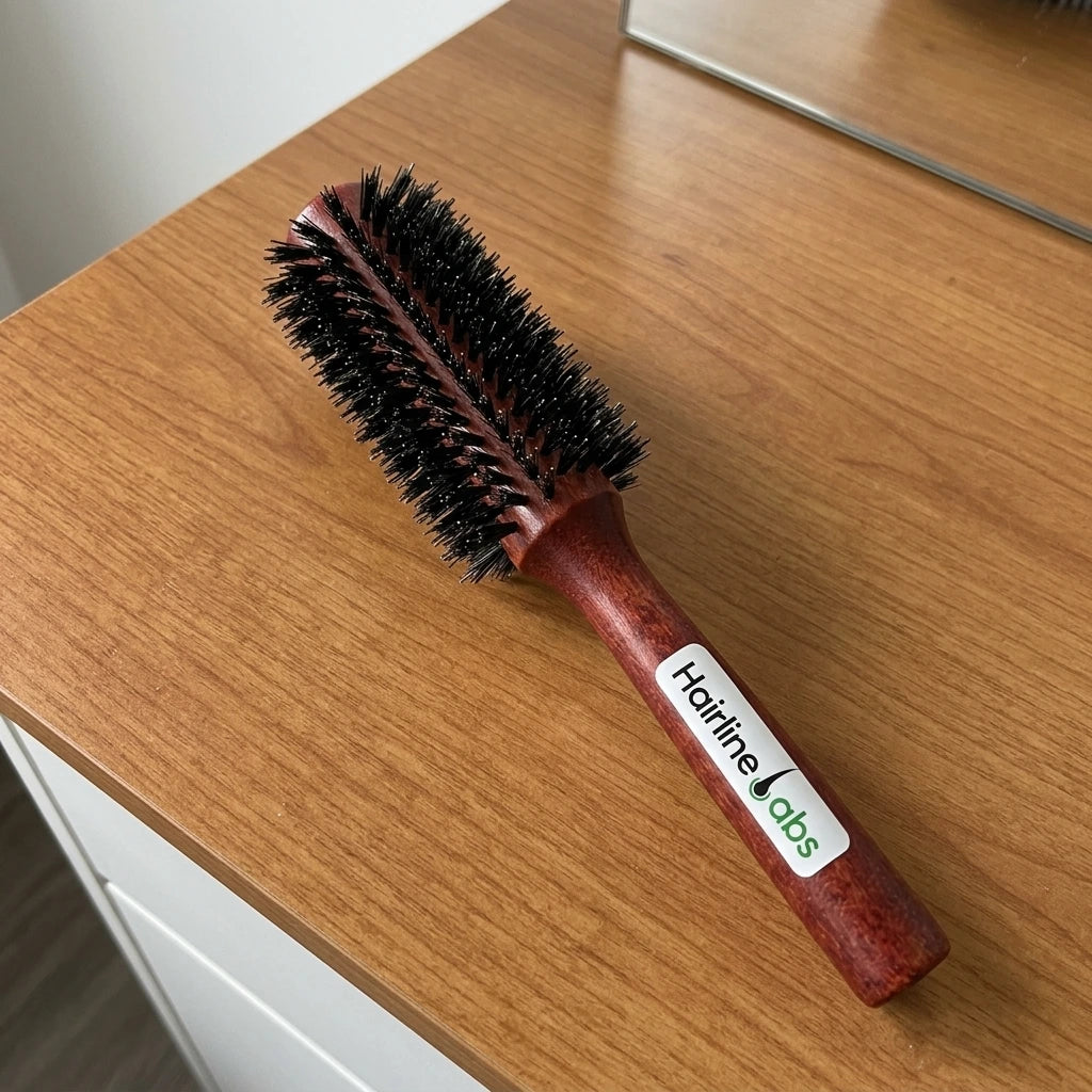 Boar Bristle Brushes Reinforced With Nylon-Wood Handles