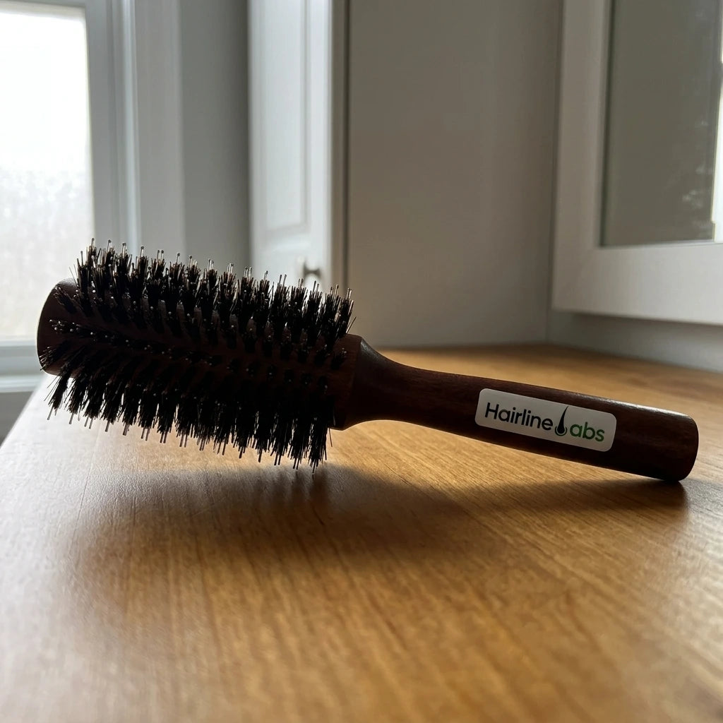 Boar Bristle Brushes Reinforced With Nylon-Wood Handles