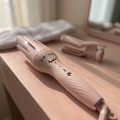 3 in 1 Automatic Curling Iron with Interchangeable Barrel and Hair Crimper