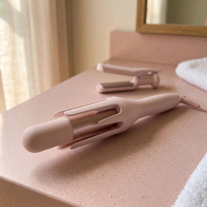 3 in 1 Automatic Curling Iron with Interchangeable Barrel and Hair Crimper